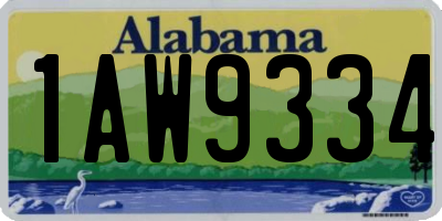 AL license plate 1AW9334