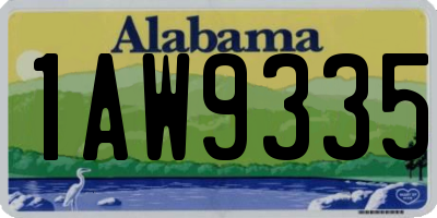 AL license plate 1AW9335