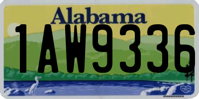 AL license plate 1AW9336