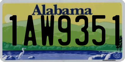 AL license plate 1AW9351