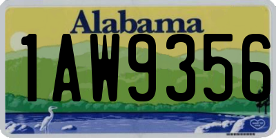 AL license plate 1AW9356