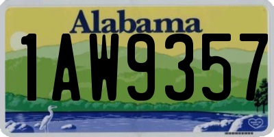 AL license plate 1AW9357