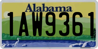 AL license plate 1AW9361