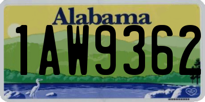 AL license plate 1AW9362