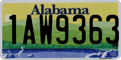 AL license plate 1AW9363