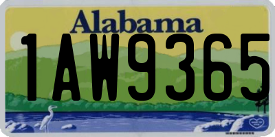 AL license plate 1AW9365