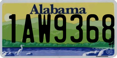 AL license plate 1AW9368