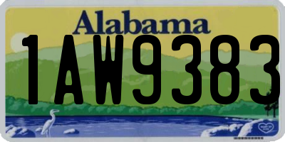 AL license plate 1AW9383