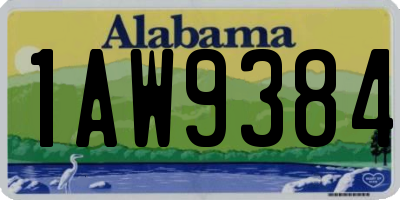 AL license plate 1AW9384