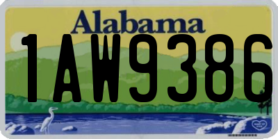 AL license plate 1AW9386