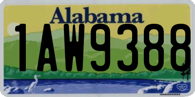 AL license plate 1AW9388