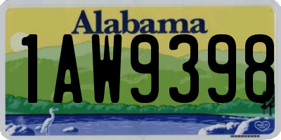 AL license plate 1AW9398