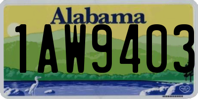 AL license plate 1AW9403
