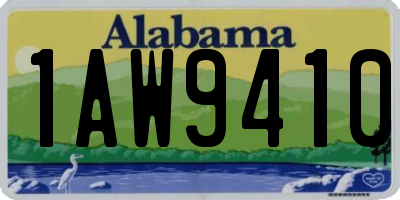 AL license plate 1AW9410