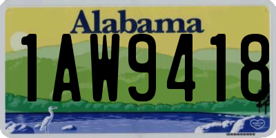 AL license plate 1AW9418