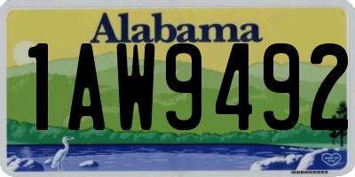 AL license plate 1AW9492