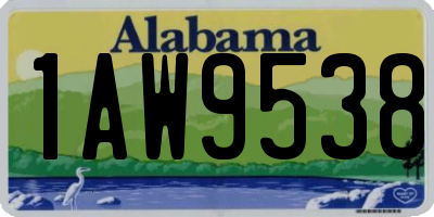 AL license plate 1AW9538