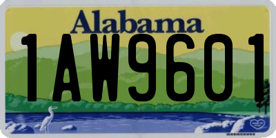 AL license plate 1AW9601