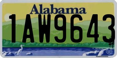 AL license plate 1AW9643