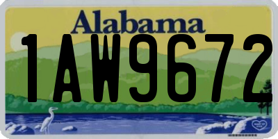 AL license plate 1AW9672