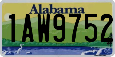 AL license plate 1AW9752