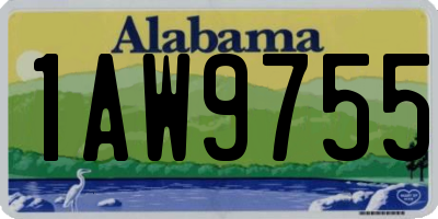 AL license plate 1AW9755