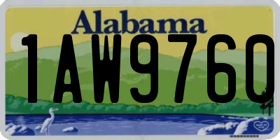 AL license plate 1AW9760