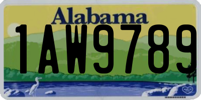 AL license plate 1AW9789