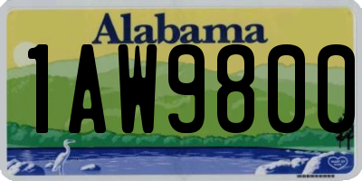 AL license plate 1AW9800