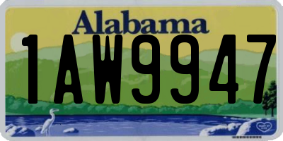 AL license plate 1AW9947