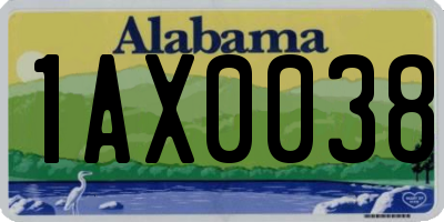 AL license plate 1AX0038