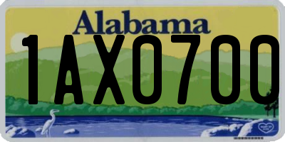 AL license plate 1AX0700