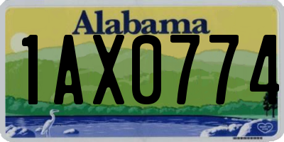 AL license plate 1AX0774