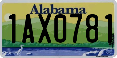 AL license plate 1AX0781