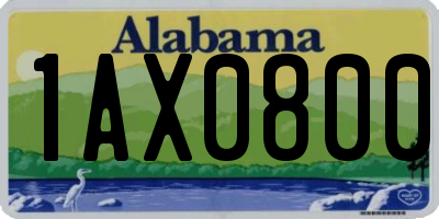 AL license plate 1AX0800