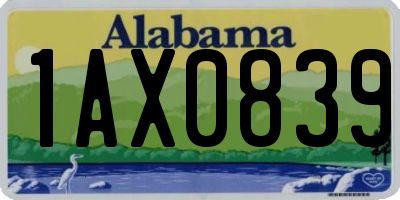 AL license plate 1AX0839