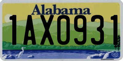 AL license plate 1AX0931