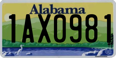 AL license plate 1AX0981