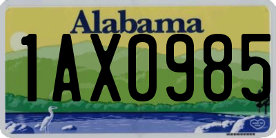 AL license plate 1AX0985