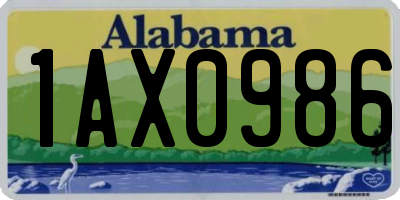 AL license plate 1AX0986
