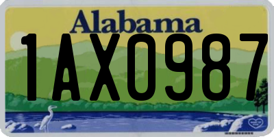 AL license plate 1AX0987
