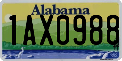 AL license plate 1AX0988