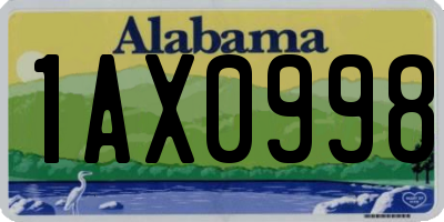 AL license plate 1AX0998