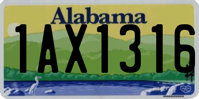 AL license plate 1AX1316