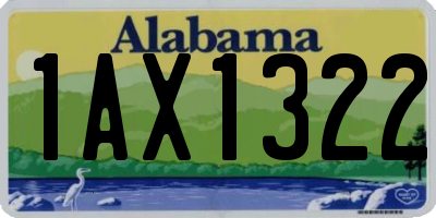 AL license plate 1AX1322