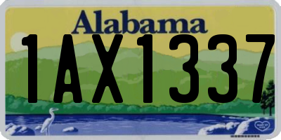 AL license plate 1AX1337