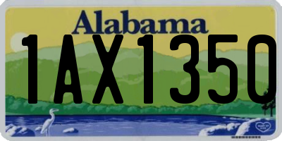 AL license plate 1AX1350