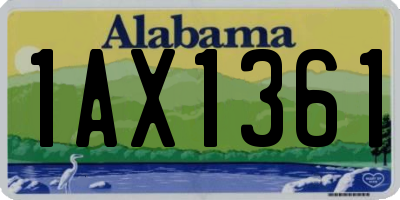 AL license plate 1AX1361