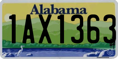 AL license plate 1AX1363