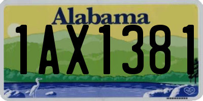 AL license plate 1AX1381